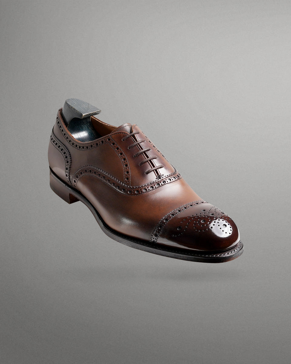 Joseph Cheaney Wilfred Semi Brogue in Mocha Burnished – Mason and