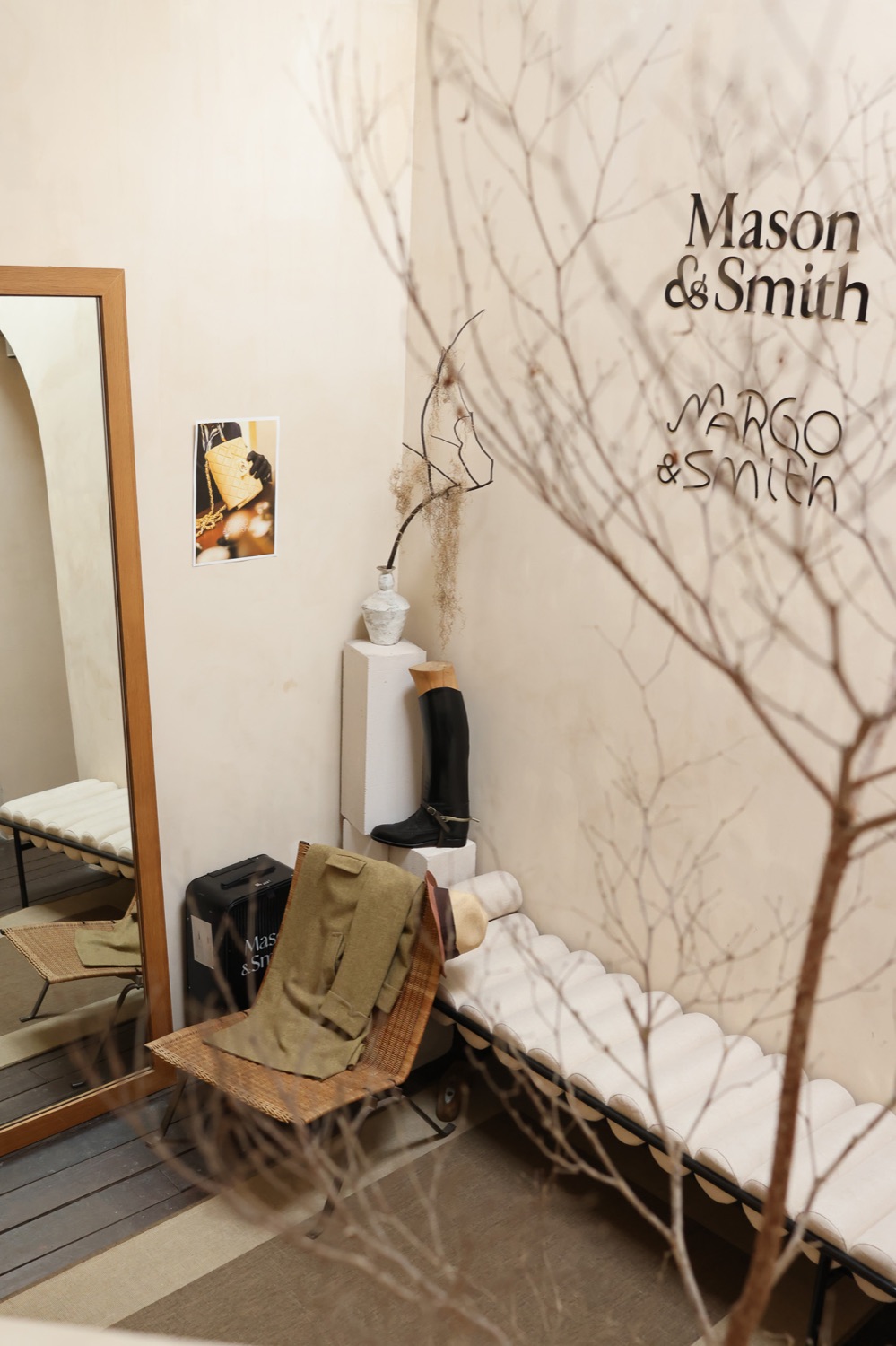 The showroom: Mason & Smith and Margo & Smith on the wall