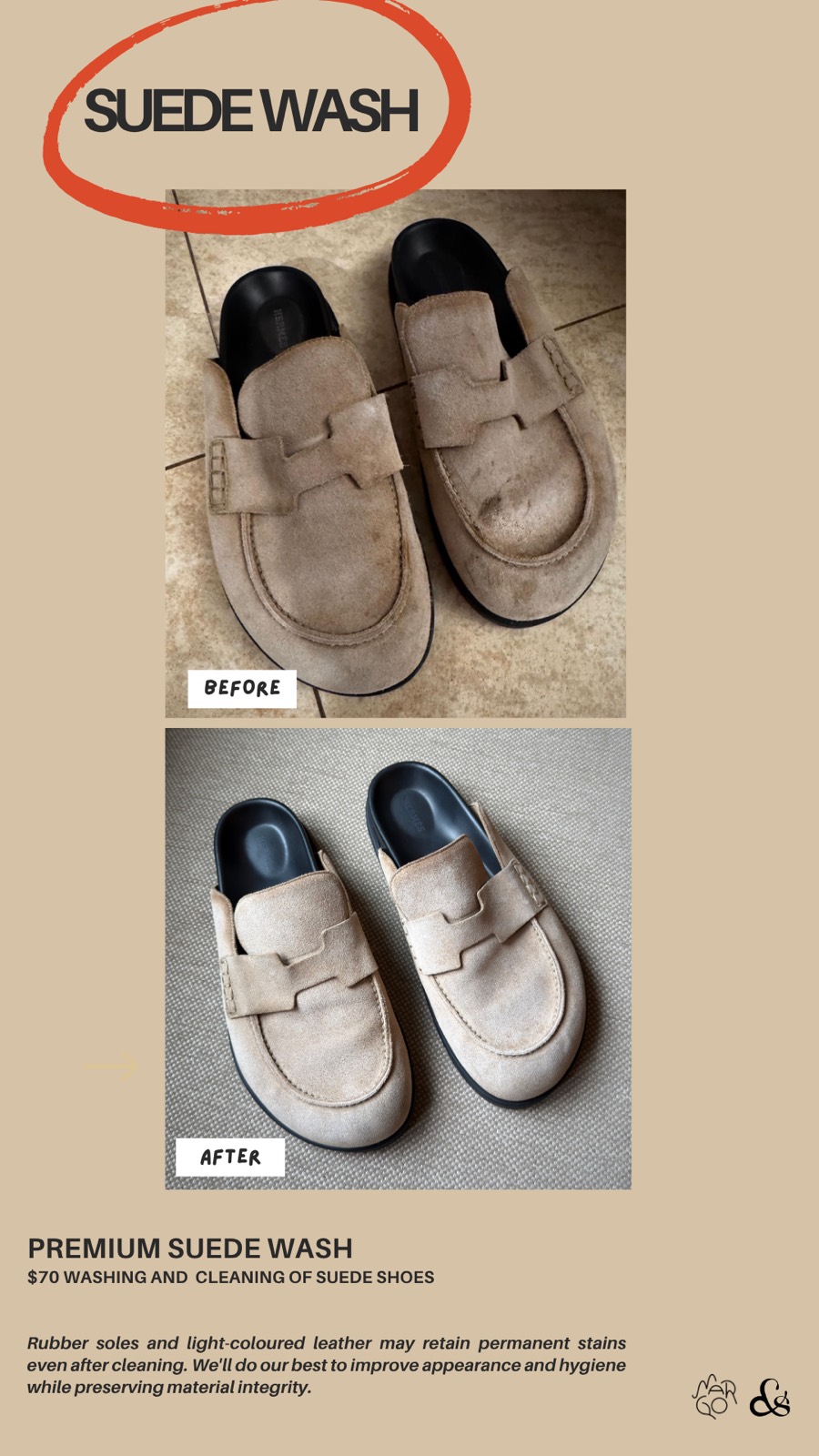 Suede wash