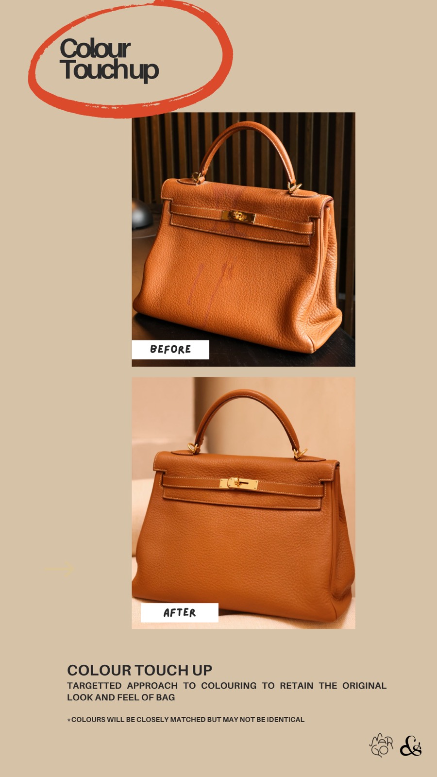 Colour touch up · bags